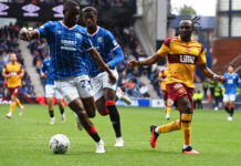 Rangers defence featuring Olwethu Makhanya and Emmanuel Fernandez