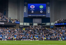Ibrox scoreboard shows a potential Rangers Celtic sea change.