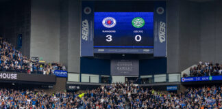 Ibrox scoreboard shows a potential Rangers Celtic sea change.